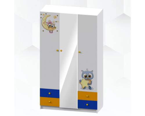 Шкаф 3-х дверный ''Карусель-1'' с зеркалом